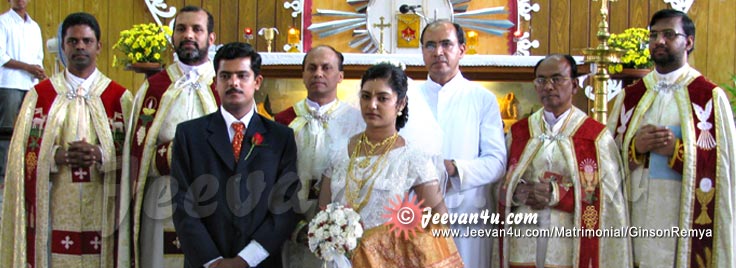 GINSON REMYA Marriage Pictures with Church Priests